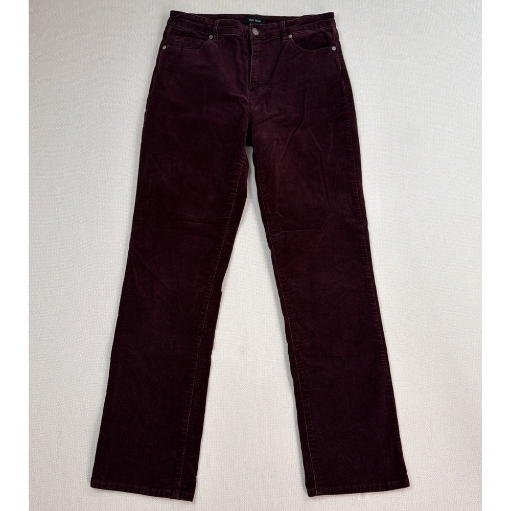 Well Worn Corduroy Straight Leg Pants Womens 10 Burgundy 30x29.5 Preppy Stretchy